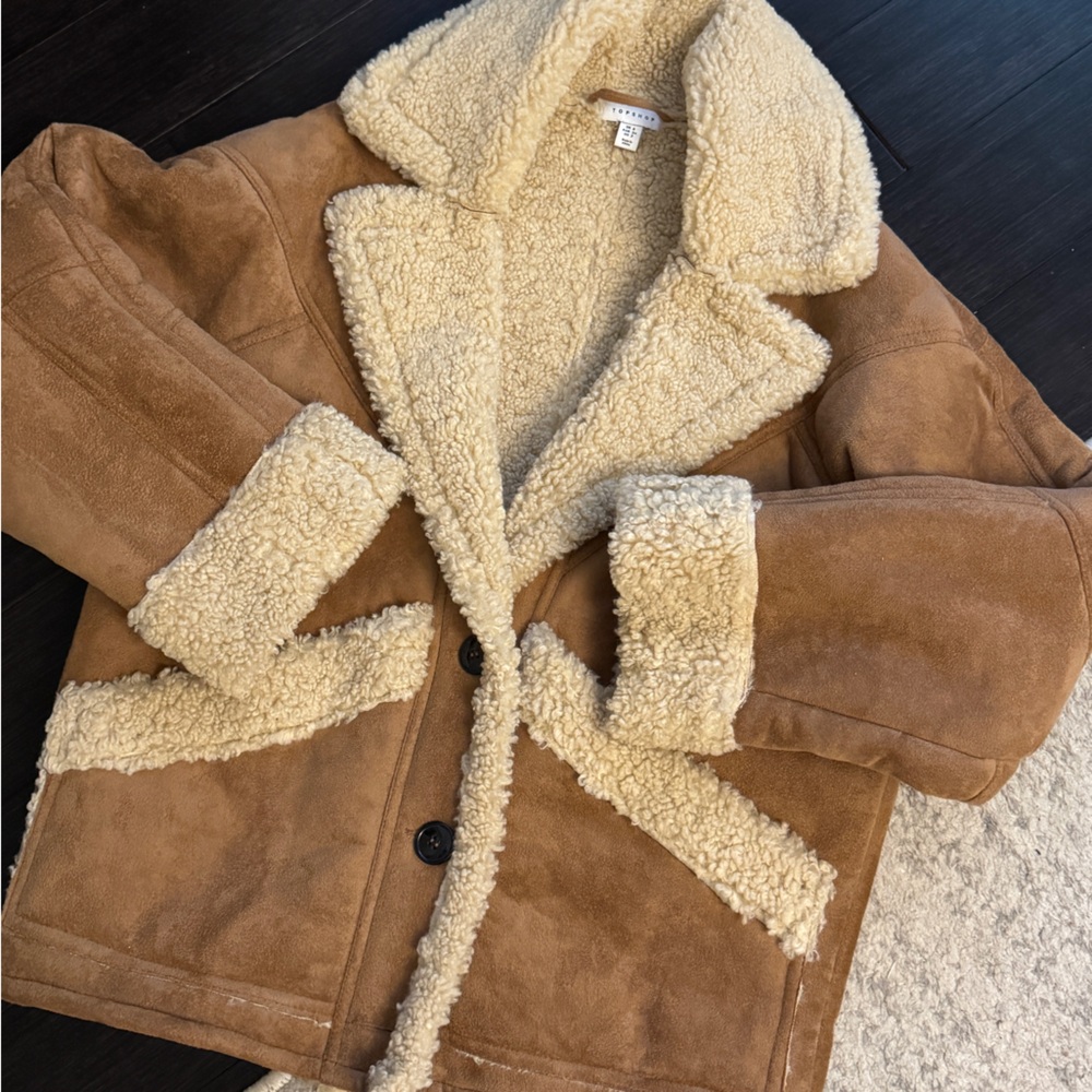Topshop Faux Shearling Jacket